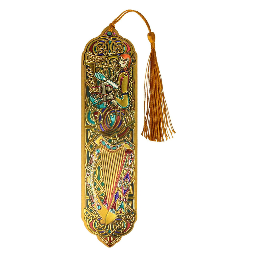 Celtic Harp Foil Bookmark