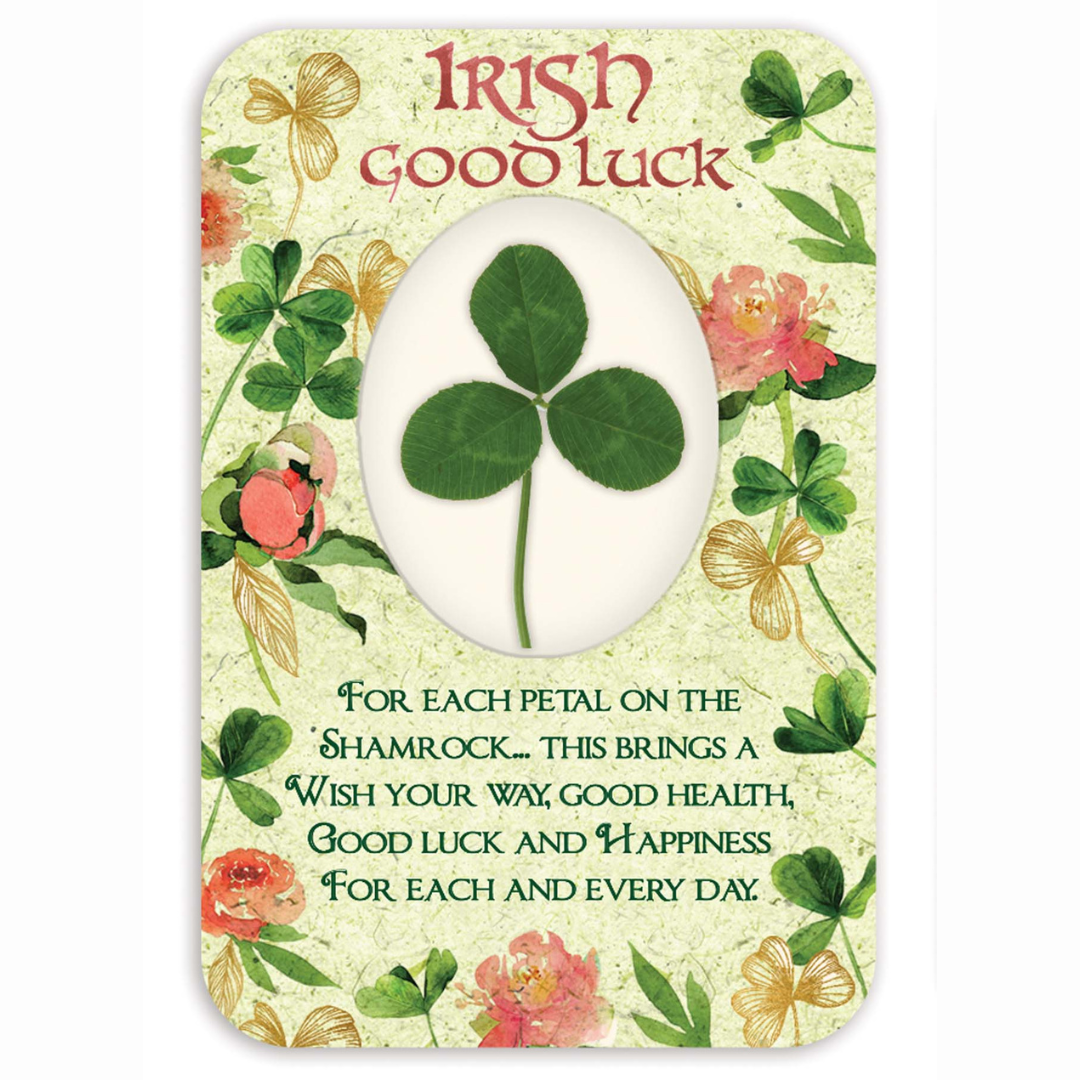 Shamrock Good Luck Blessings Card