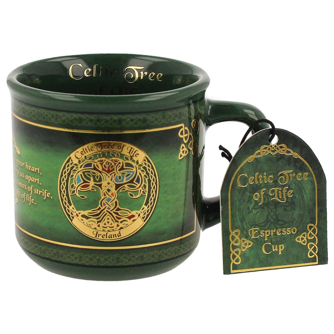 Ceramic Celtic Tree Of Life Espresso Mug
