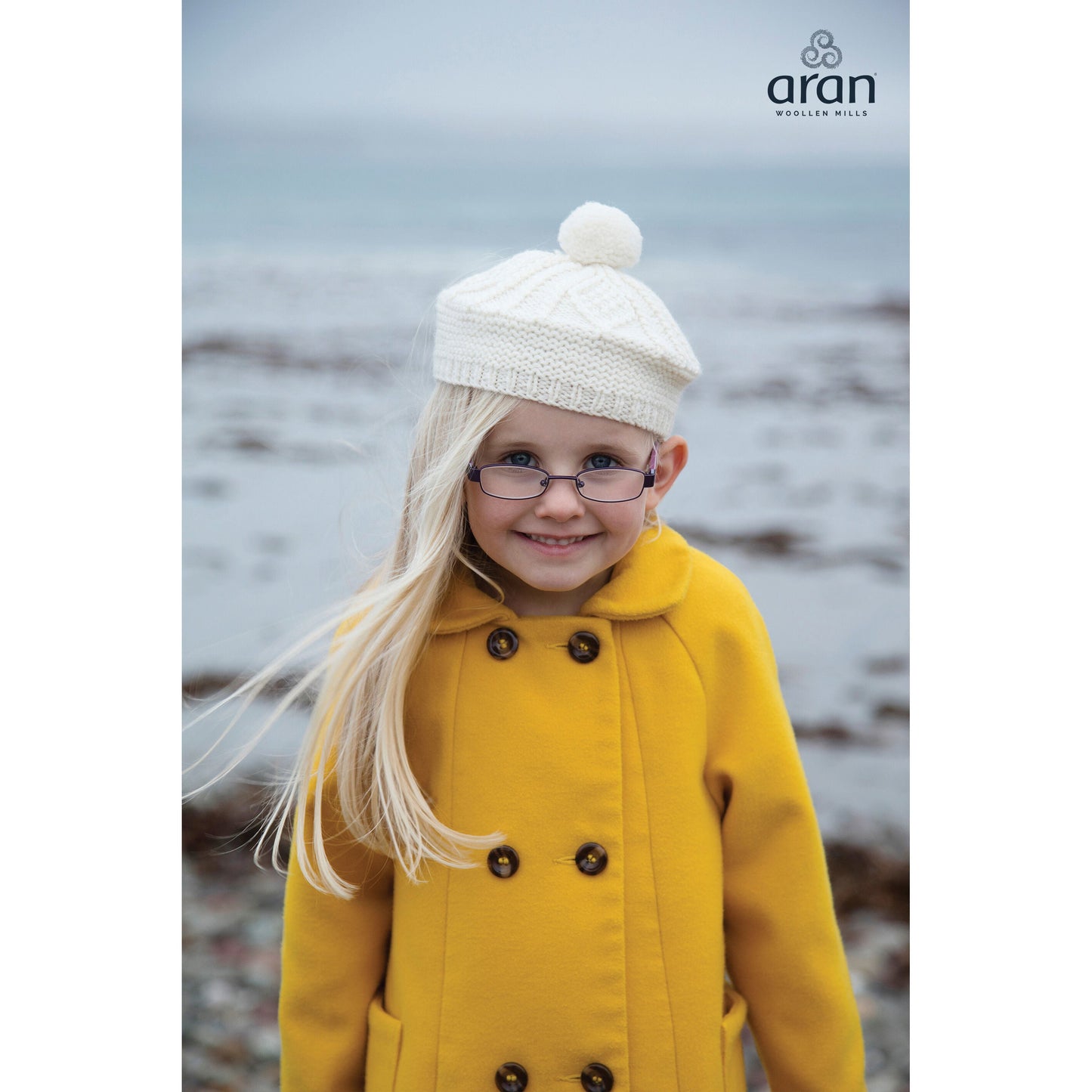 Kid's Aran Wool Natural Beret
