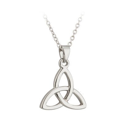Rhodium Plated Trinity Knot Necklace