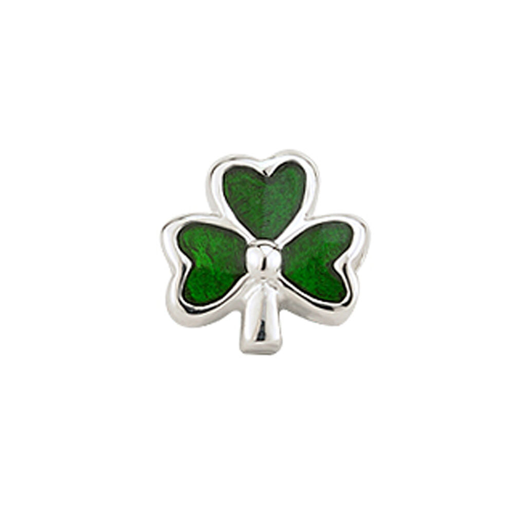 Bead Charm In Shamrock Shape Hallmarked Sterling Silver