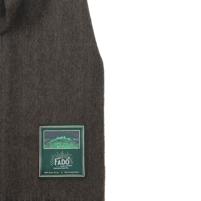 Brushed Woollen Tartan Scarf Green