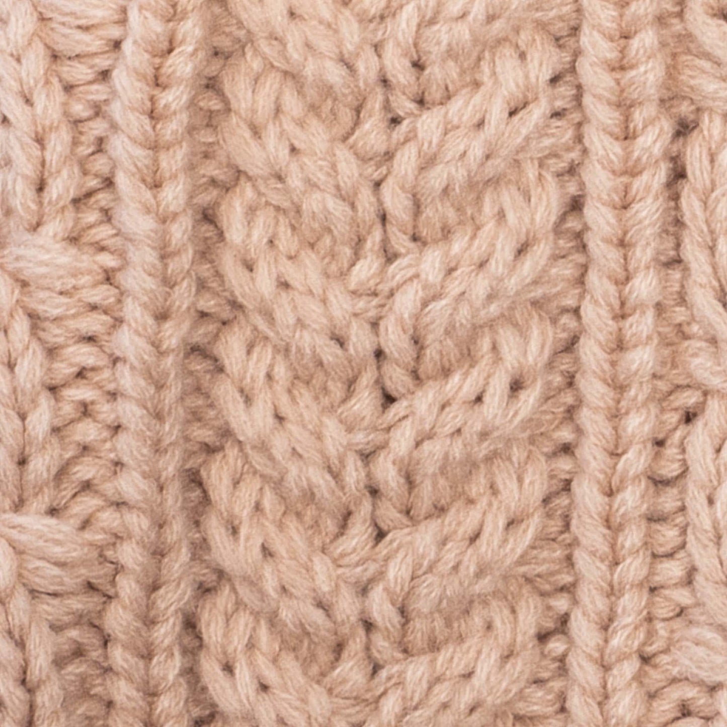 Aran Knit Style Button Scarf Blush
