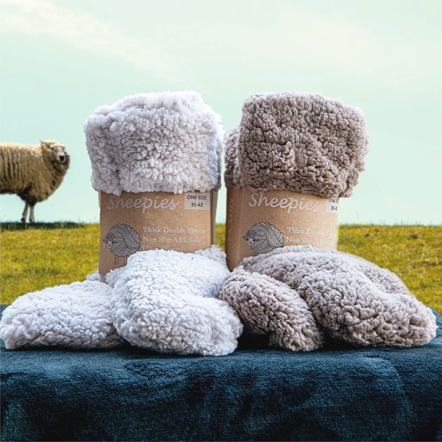 Woolly Slipper Socks Brown
