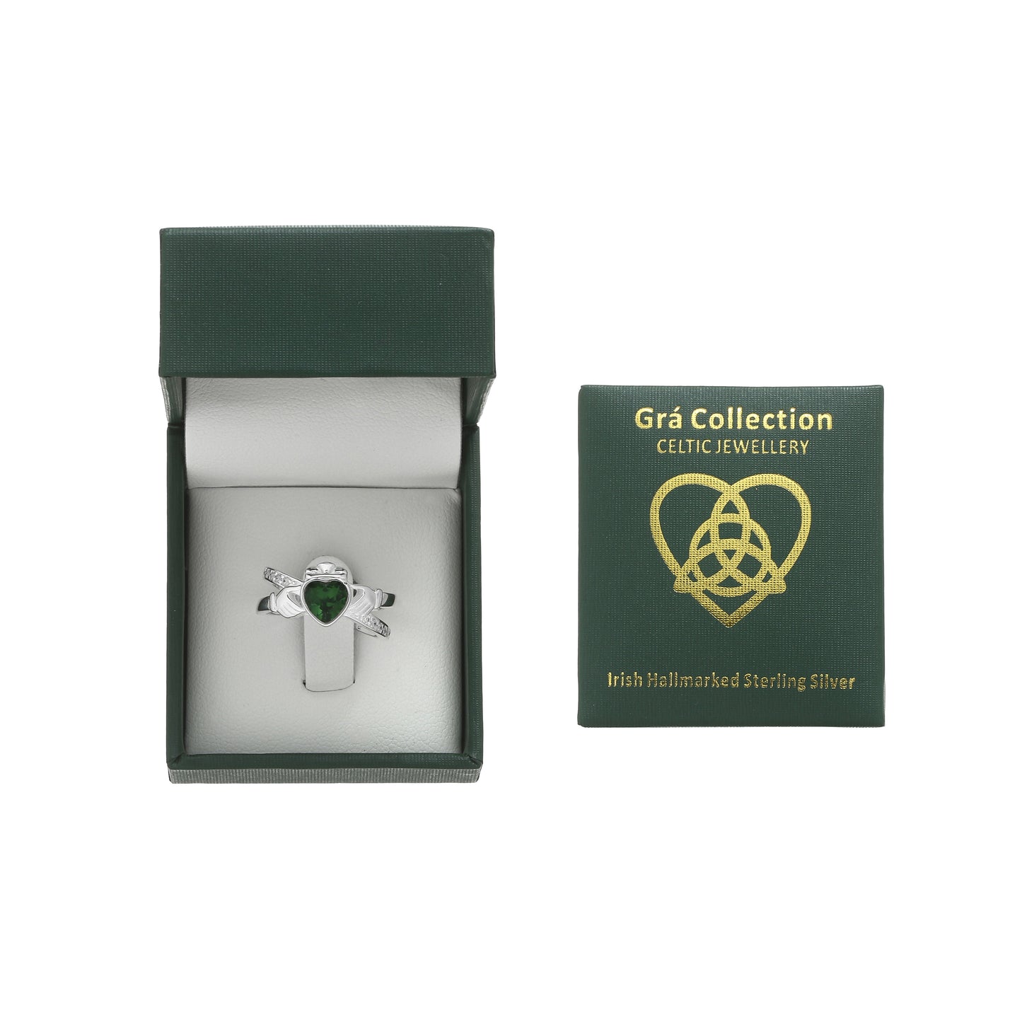 Sterling Silver Claddagh Ring With Twist