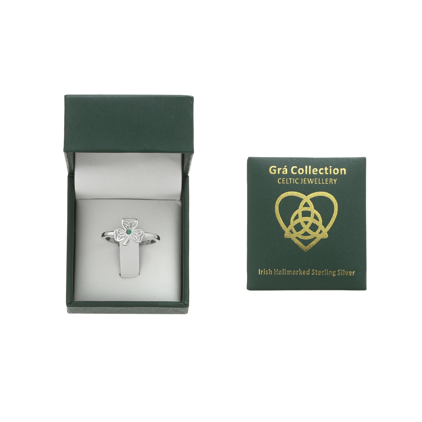 Sterling Silver Shamrock Trinity Knot Ring
