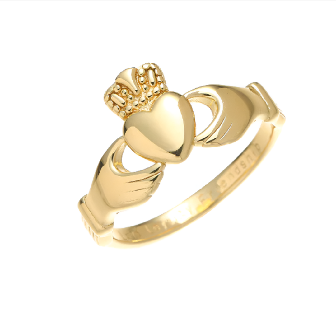 Gold Vermeil Claddagh Plain Ring