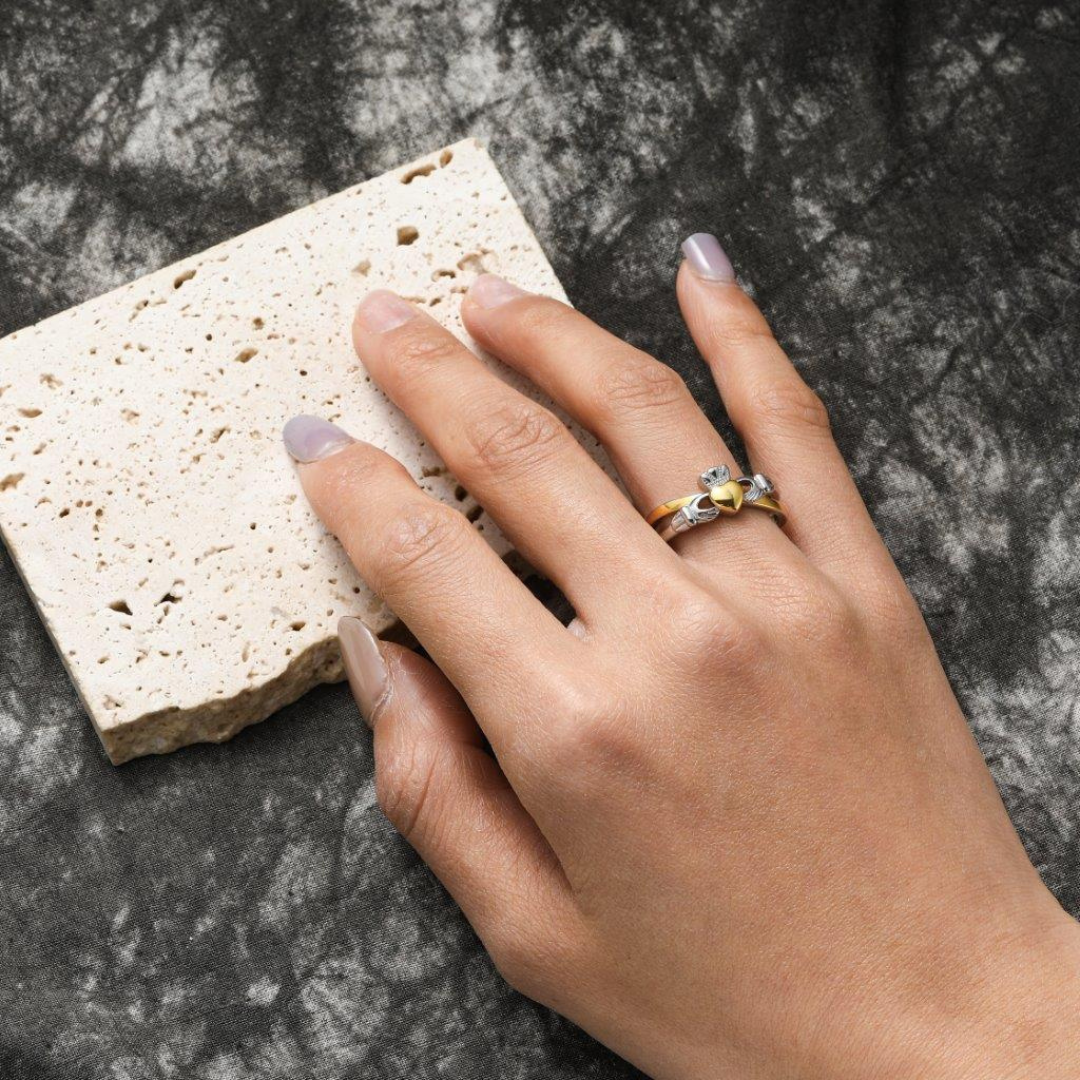 Sterling Silver And Gold Claddagh Ring