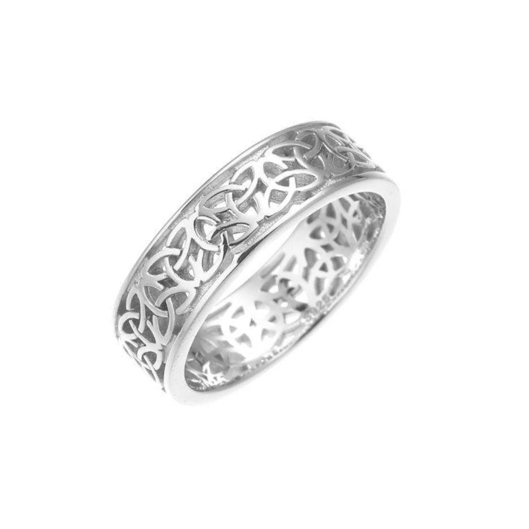 Sterling Silver Trinity Knot Slim Band Ring