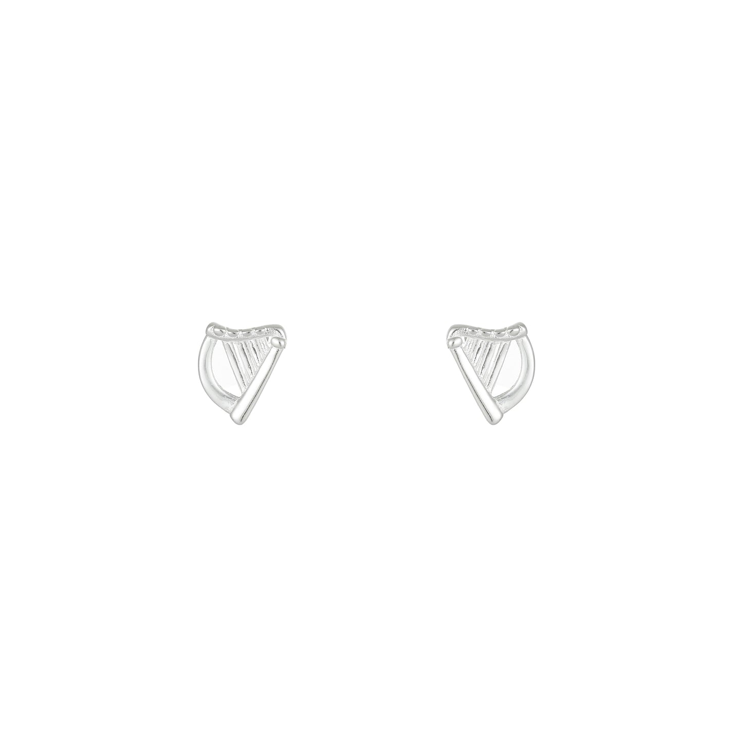 Grá Collection Plain Harp Earrings Sterling Silver