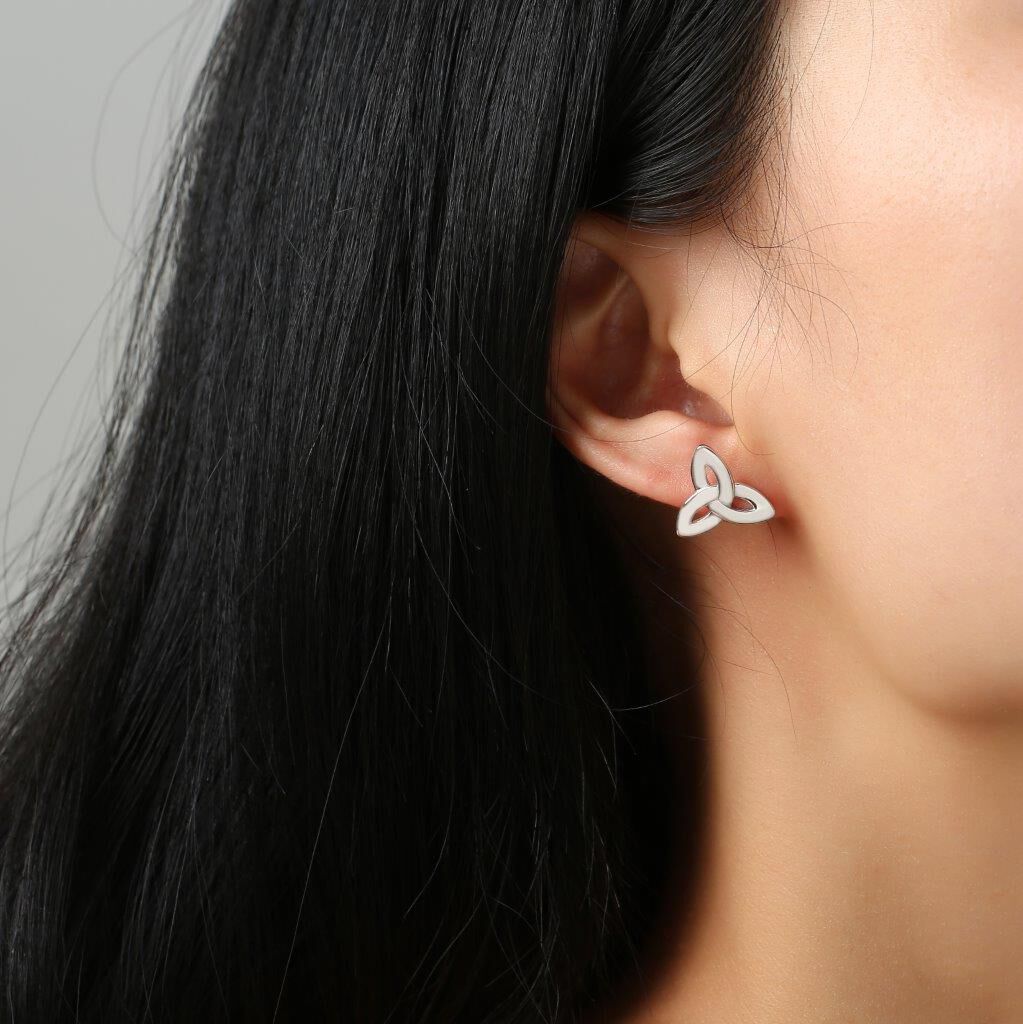 Silver Sterling Trinity Earrings