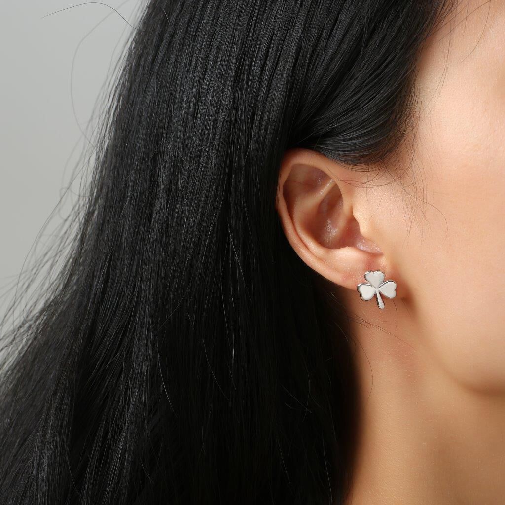 Sterling Silver Shamrock Earrings