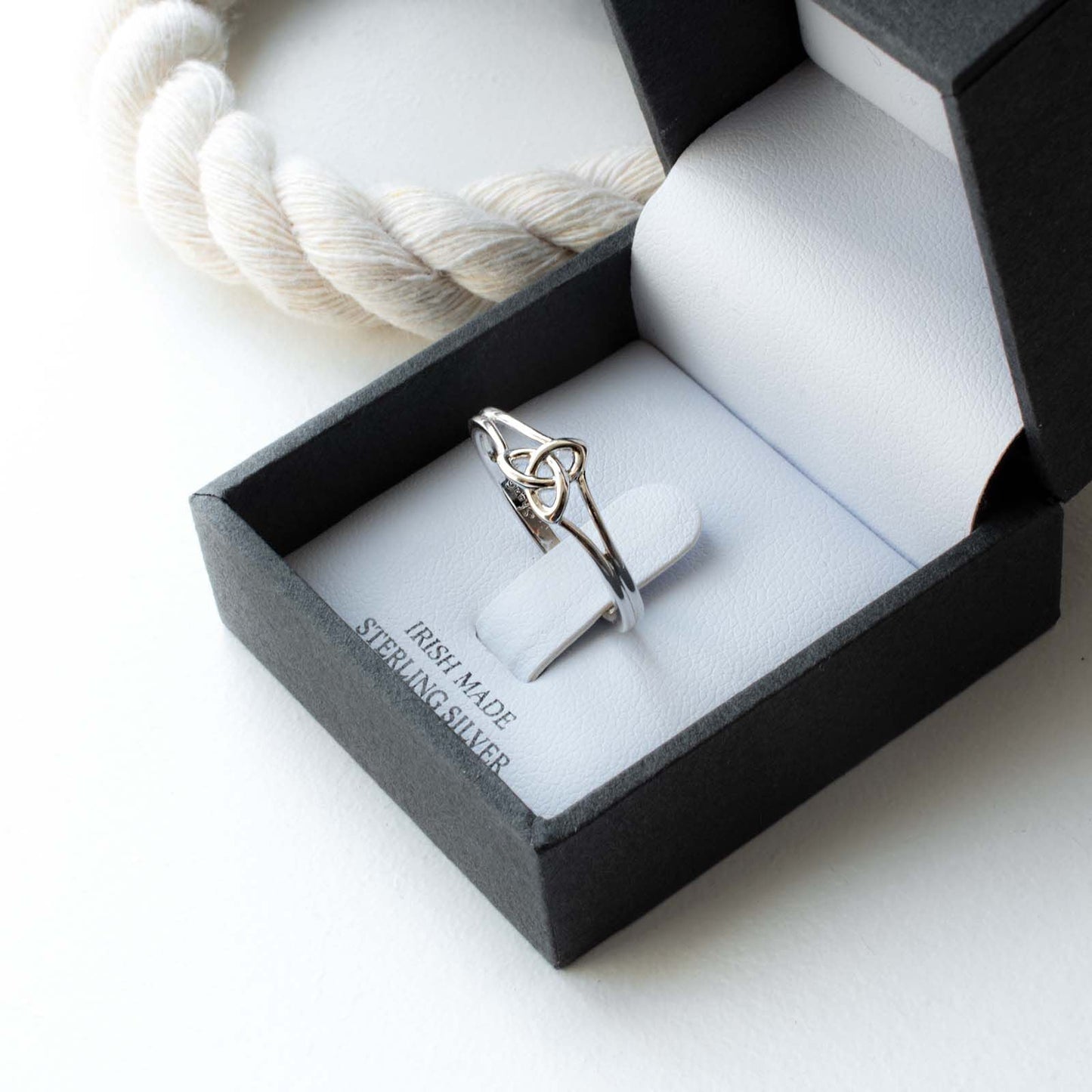Platinum Plated Trinity Knot Ring