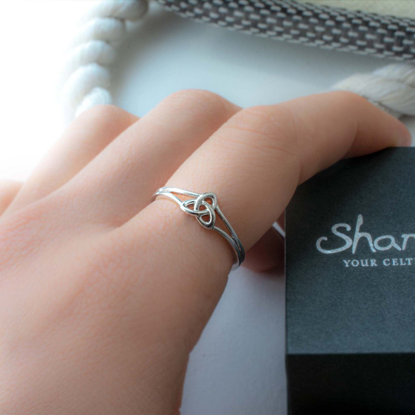 Platinum Plated Trinity Knot Ring