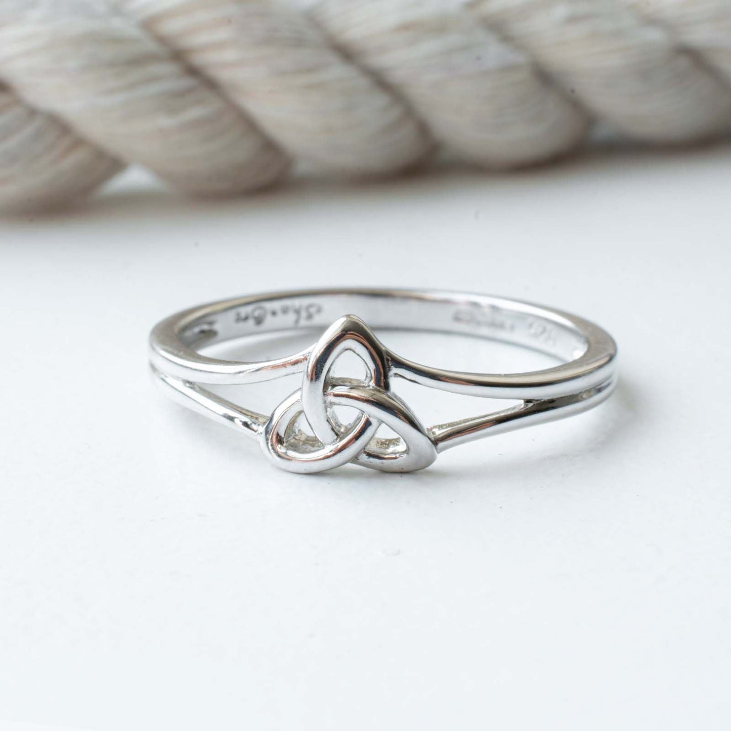 Platinum Plated Trinity Knot Ring