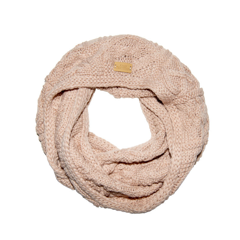 Aran Cable Snood Blush