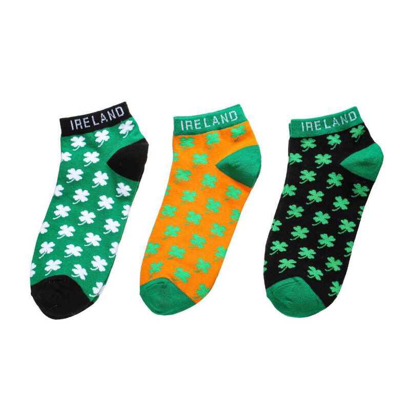 Shamrock Ankle Socks With Ireland Trim 3 Pack