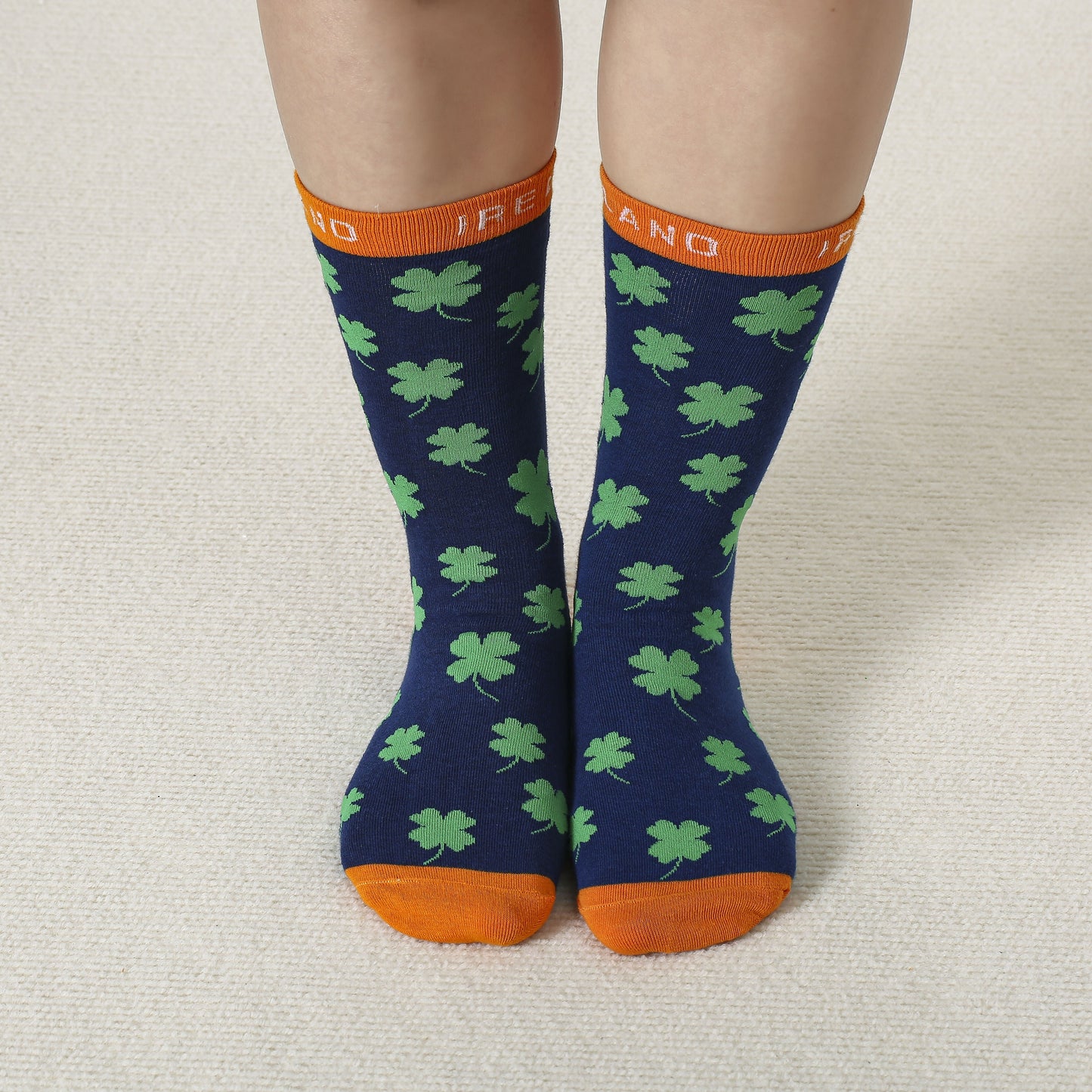Green Black & Orange Shamrock Socks 3 Pack