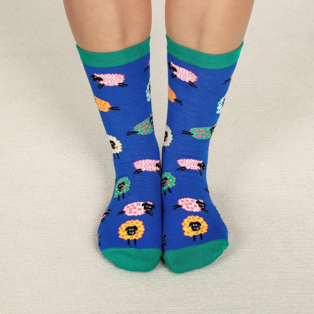Multicoloured Sheep Sockblue