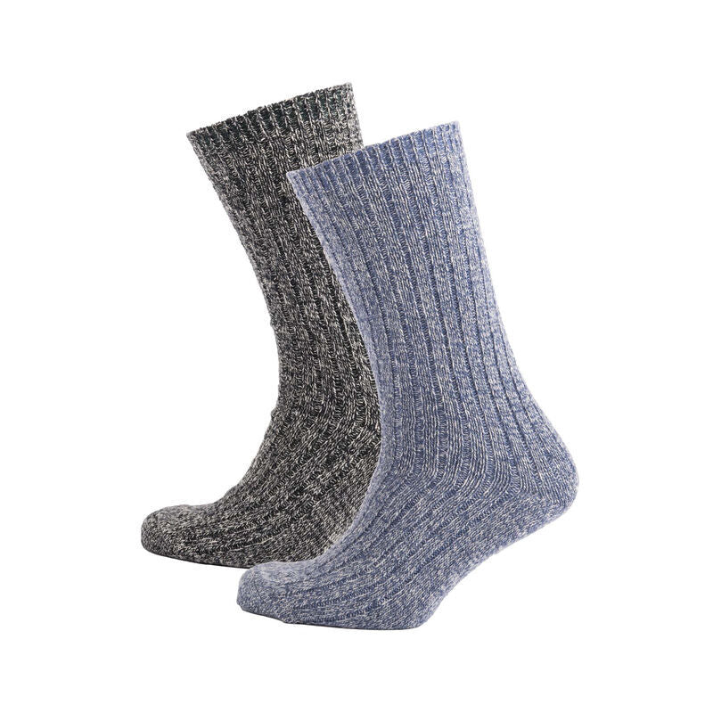 Merino Mix Walking Sock 2 Pack Greyblue Marl