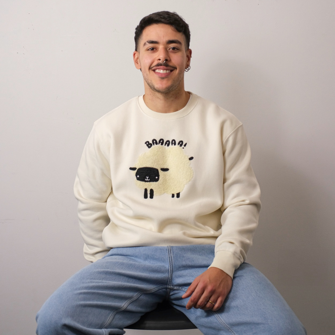 Unisex Fluffy Sheep Latte Sweatshirt