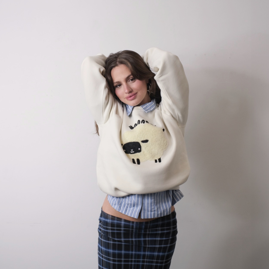 Unisex Fluffy Sheep Latte Sweatshirt
