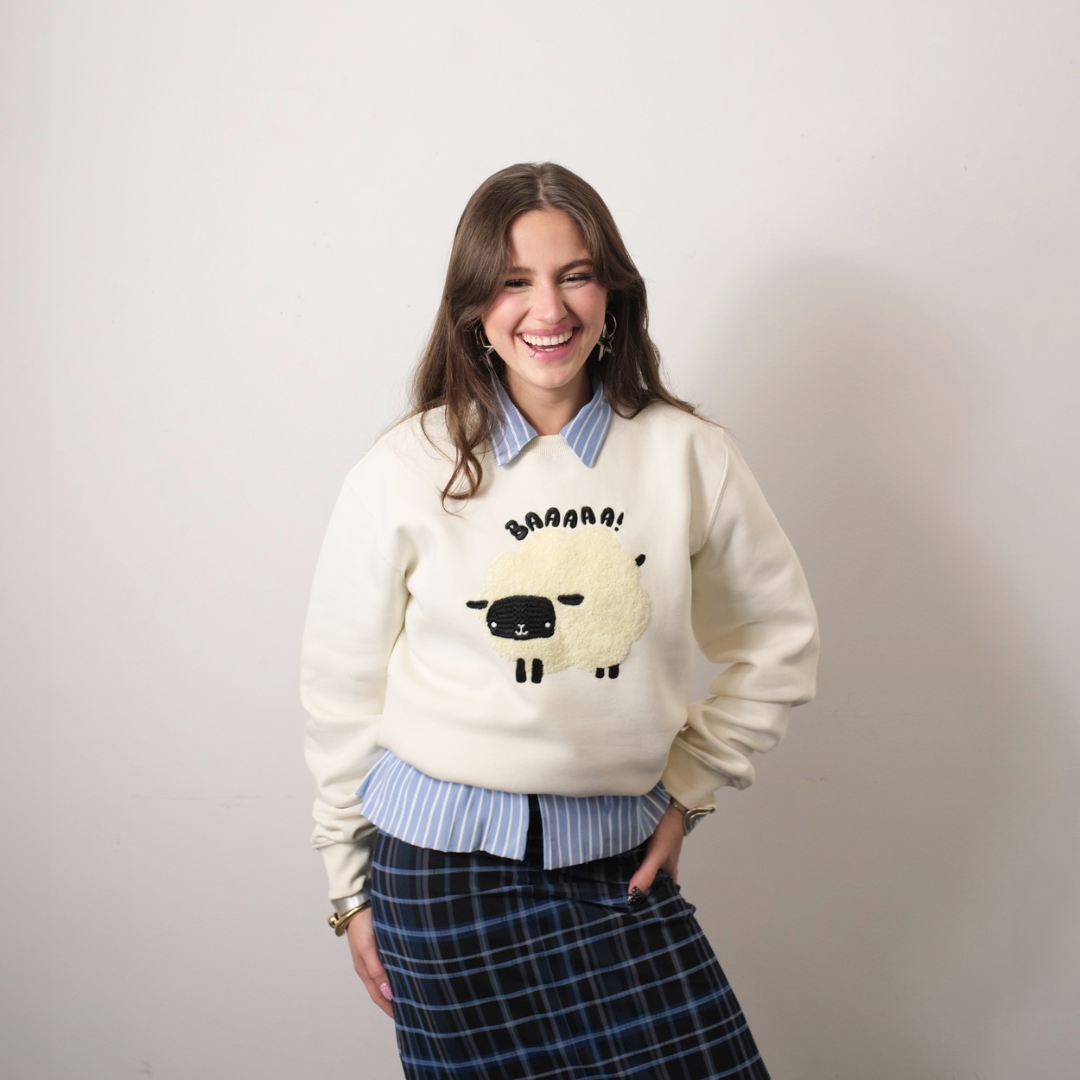 Unisex Fluffy Sheep Latte Sweatshirt