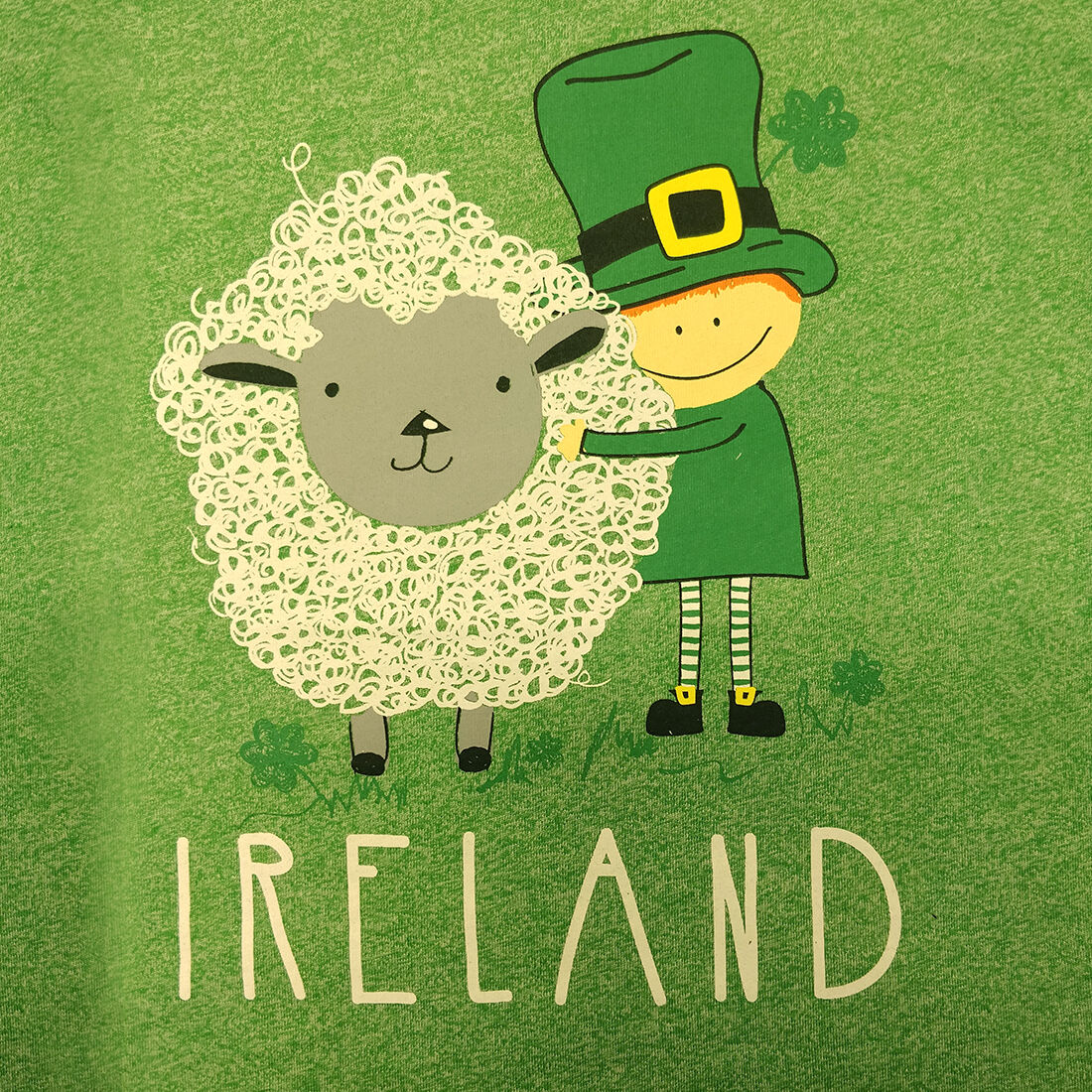 Kids Ireland Sheep and Leprechaun Green T-Shirt