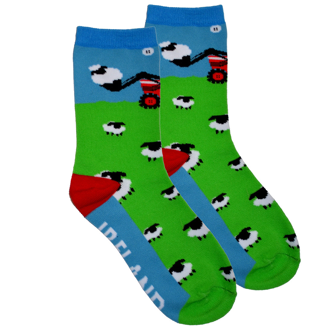 Kids Sheep And Tractor Green Socks