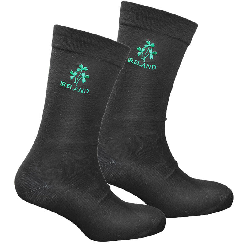 Shamrock & Ireland Black & Green Socks