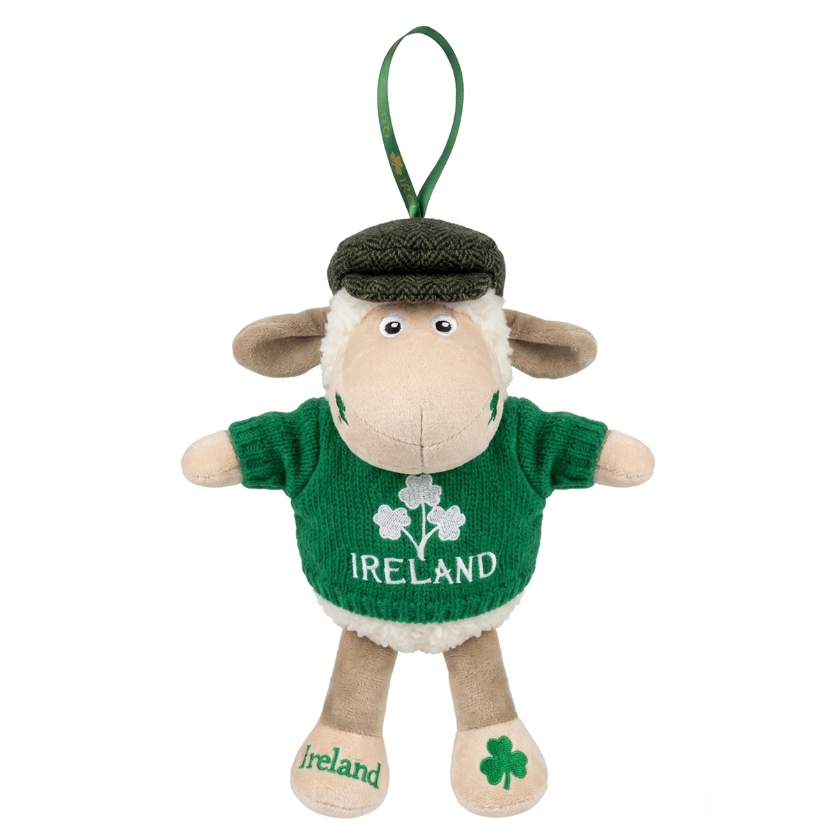 Sheep Plush Toy 18cm Green Sweater and Cap