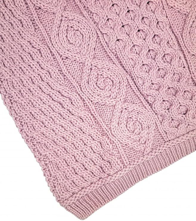 Ladies Merino Wool Half Zip Pink Jumper