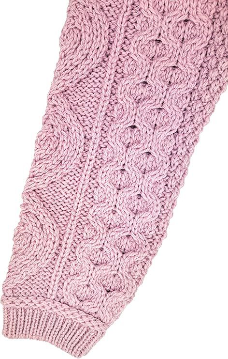 Ladies Merino Wool Half Zip Pink Jumper