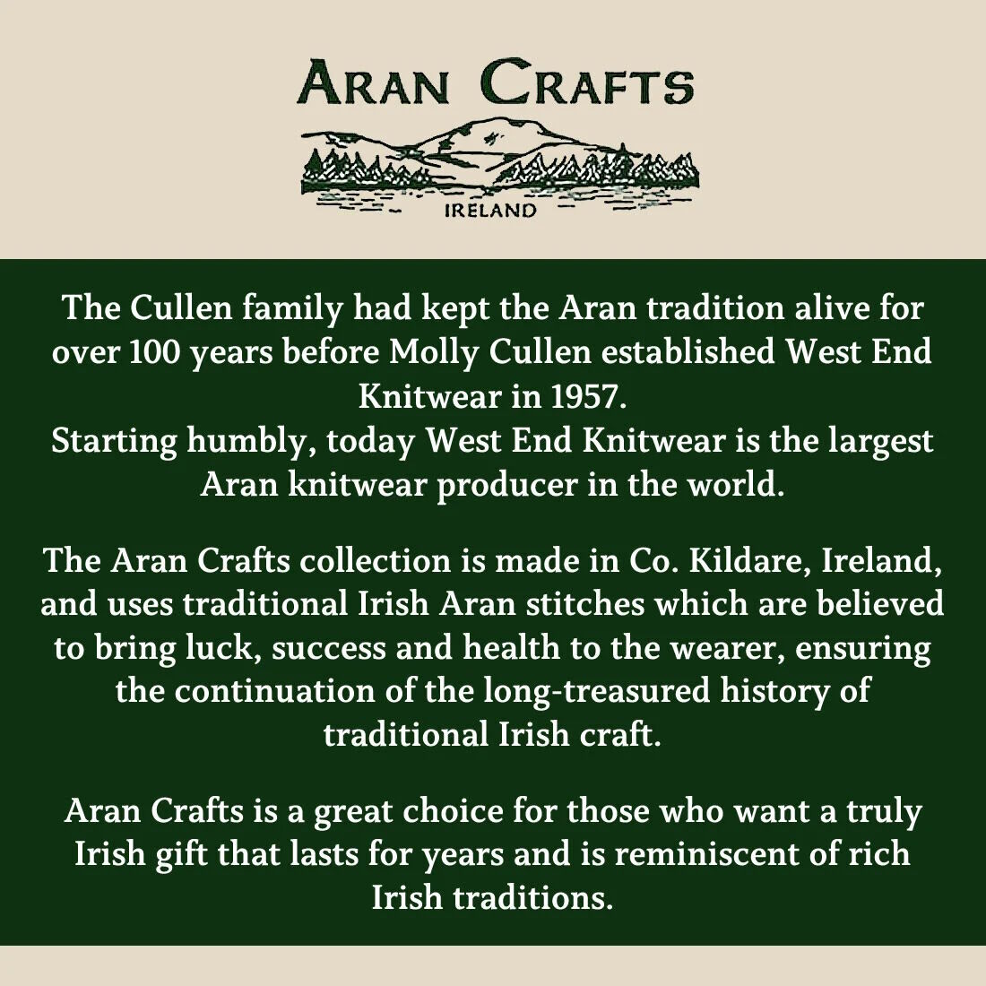 Men's Aran Cable Knit Crew Neck Moss Green Sweater