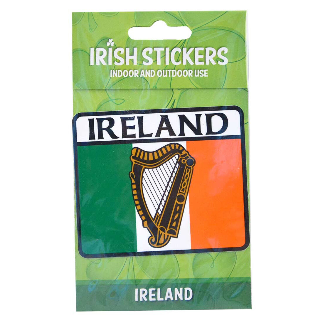Ireland Harp Designed On Tricolour Flag Indoor & Outdoor Sticker
