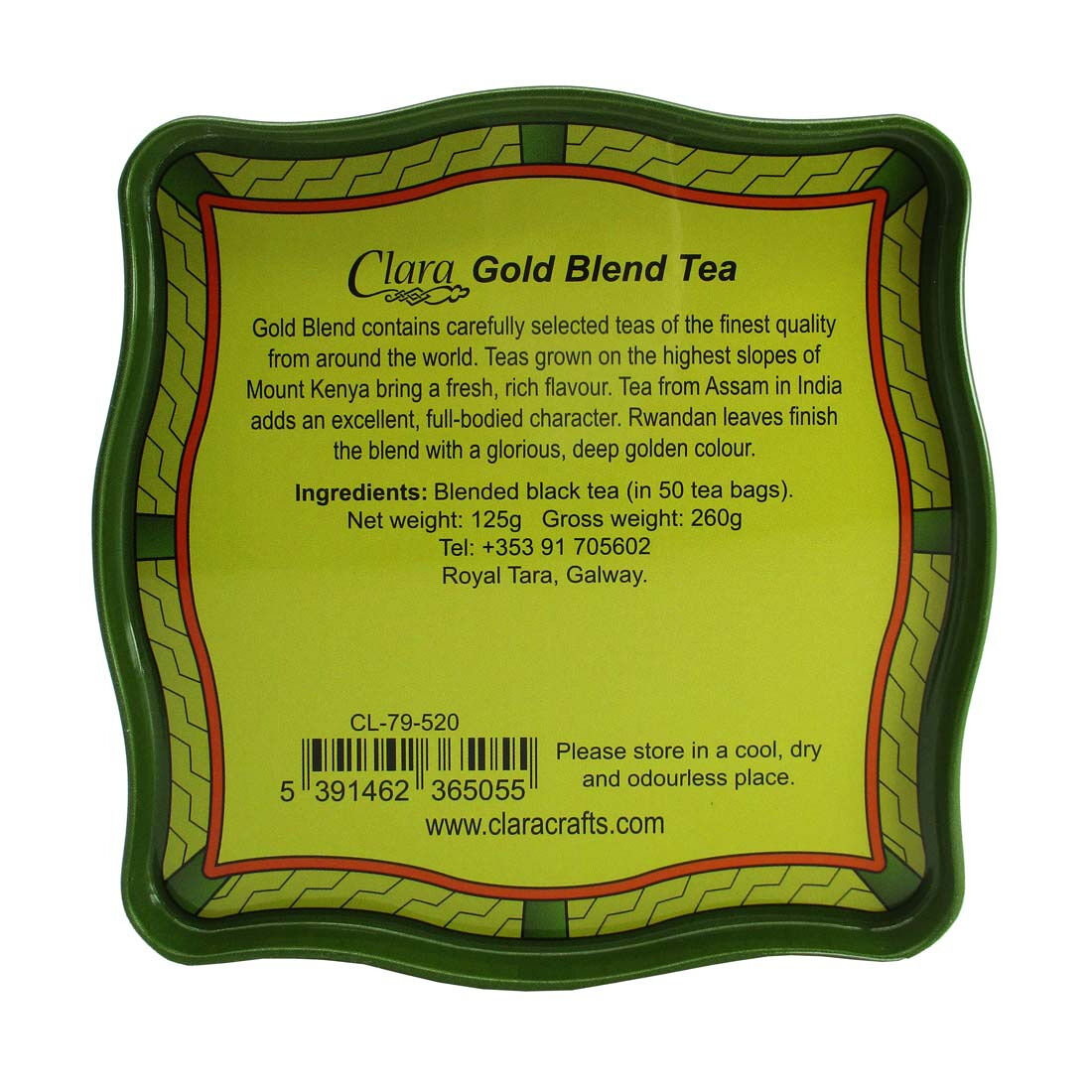 Irish Breakfast Tea Celtic Peacock Irish Weave Designed Tin
