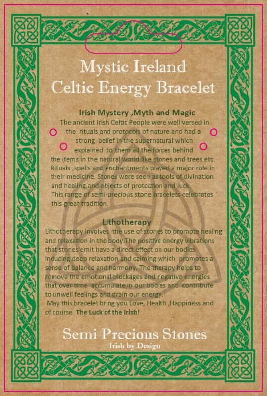 Mystic Ireland Rose Quartz Semi Precious Stone Celtic Energy Bracelet
