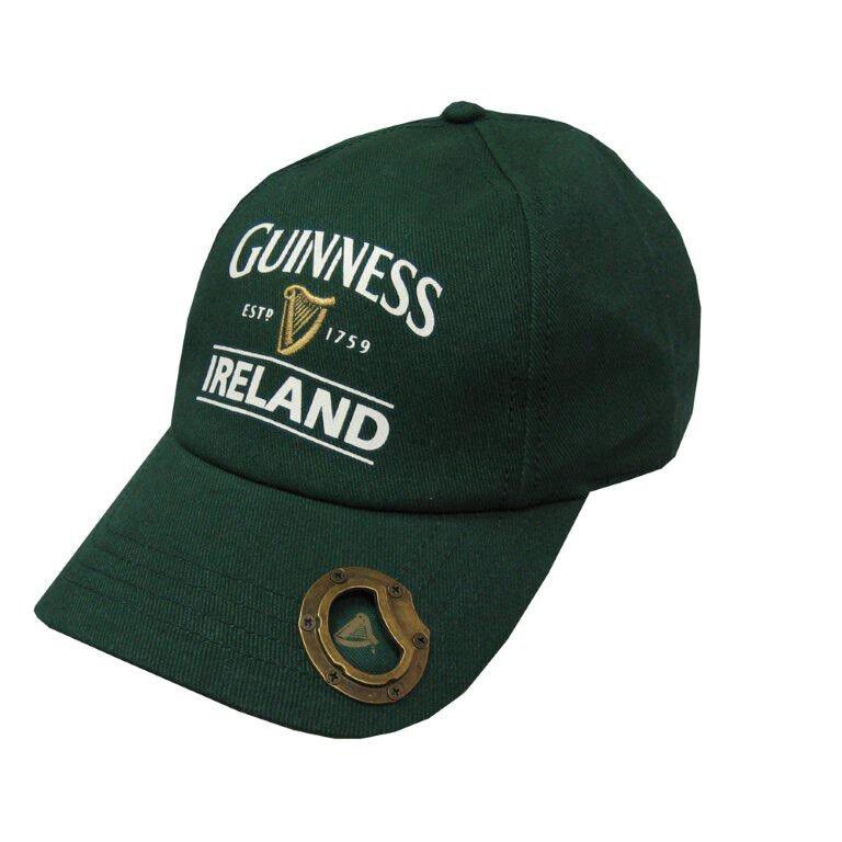 Bottle Green Guinness Baseball Cap With Bottle Opener & Ireland Est. 1759 Text