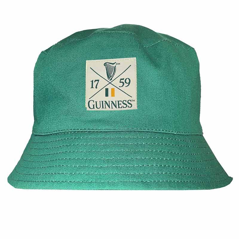 Green bucket hat with Guinness logo and year 1759 on front patch