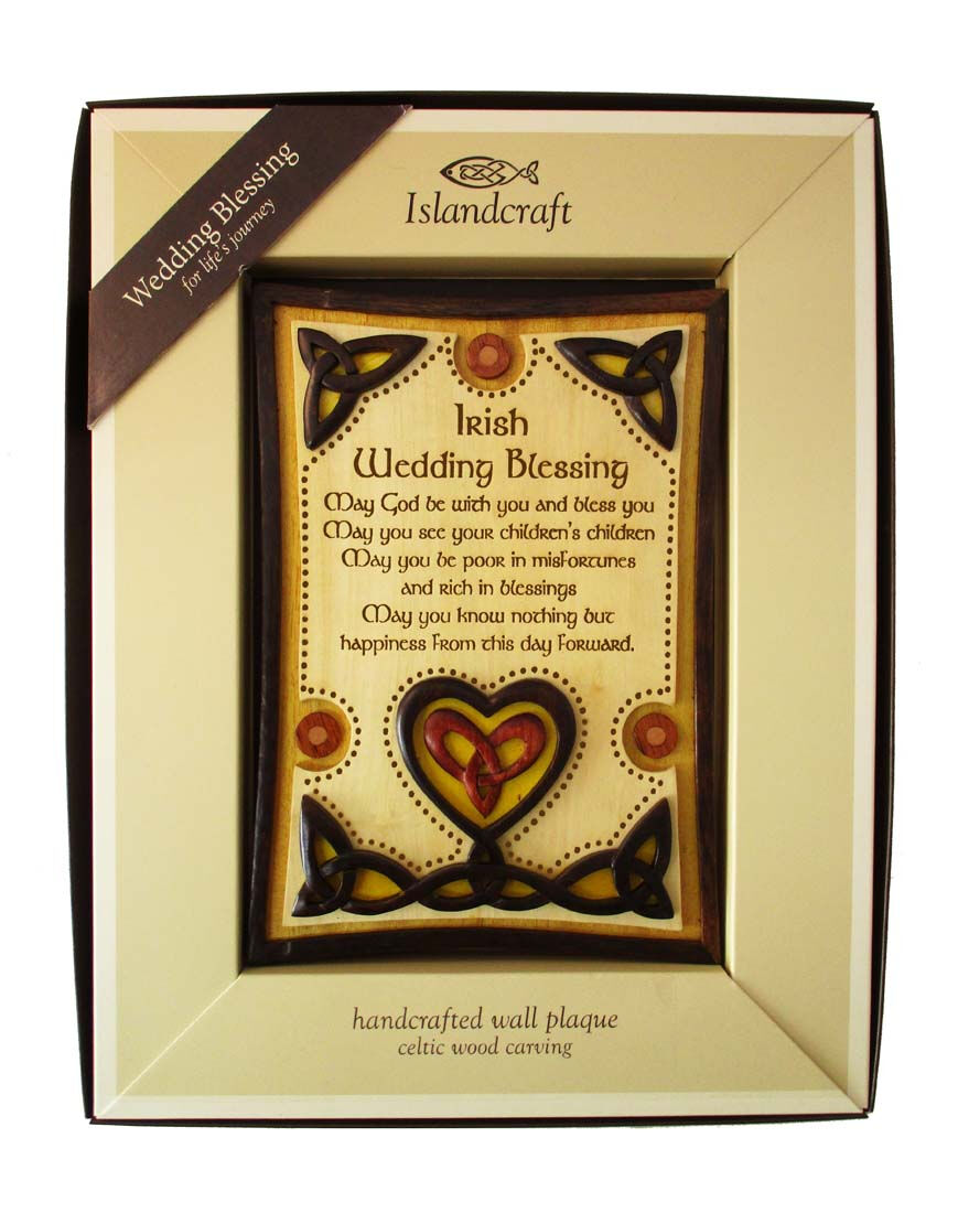 Wooden Wall Plaque With Irish Wedding Blessing Design