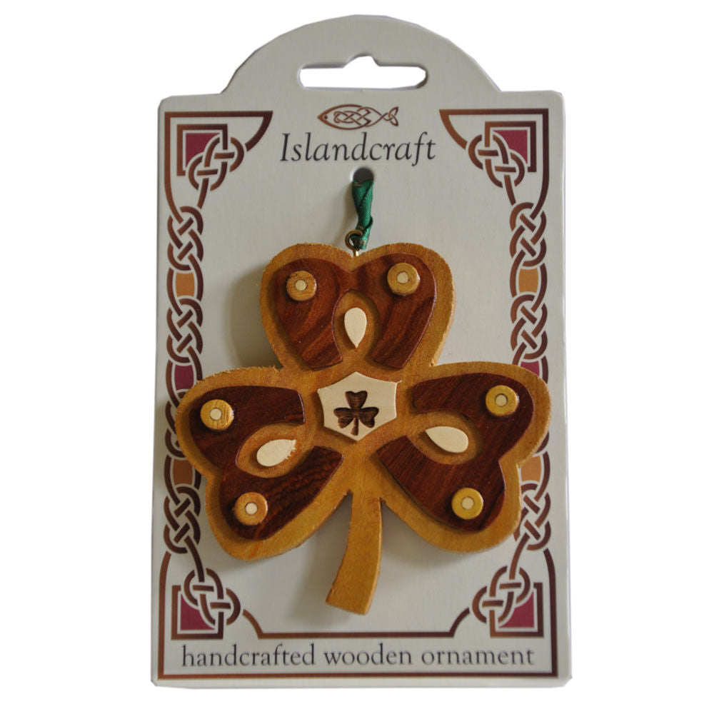 Irish Wooden Shamrock Hanging Decoration
