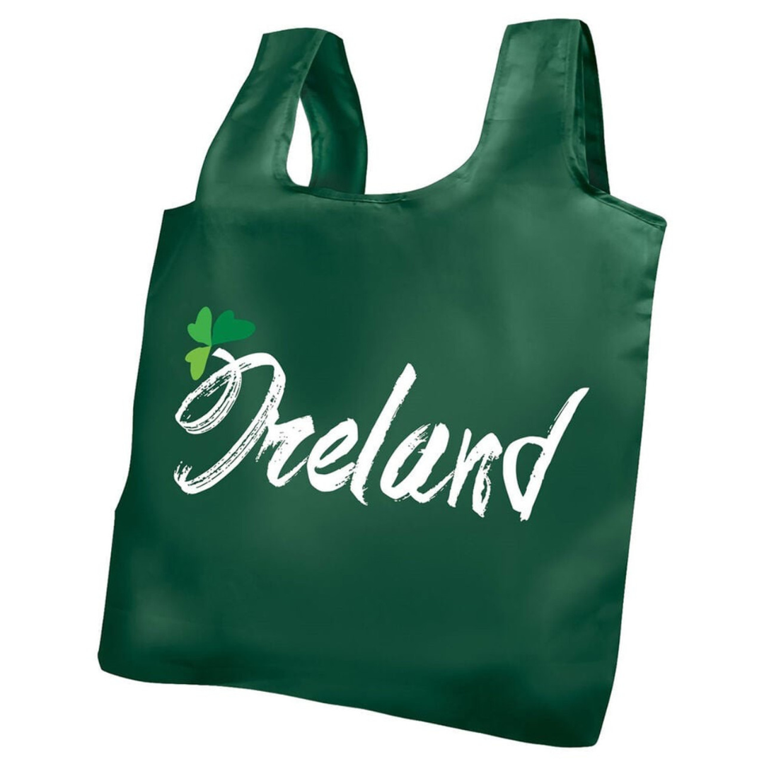 Green Fold Up Shopping Bag With Ireland Design