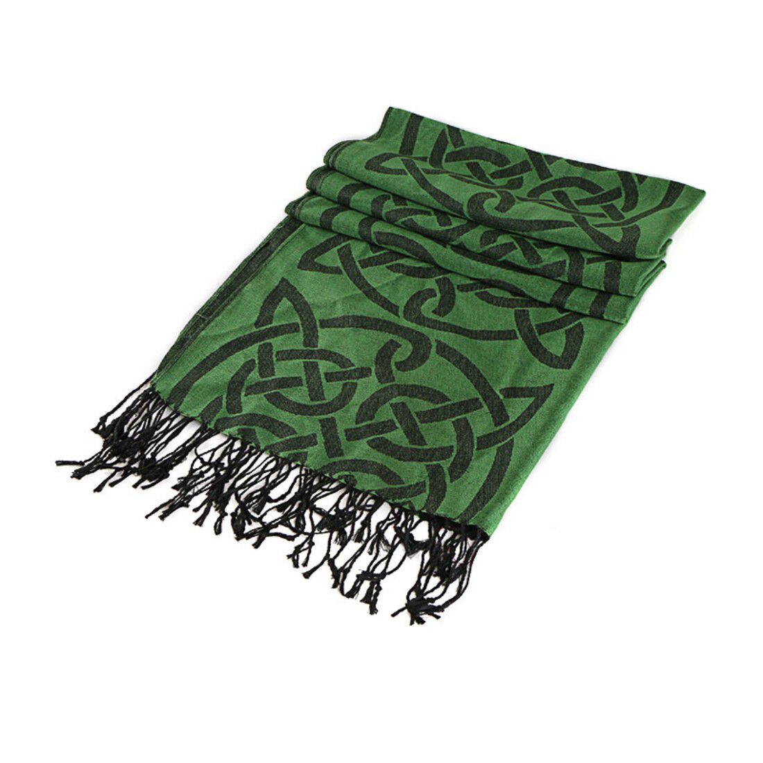Celtic Knotwork Pashmina Scarf Dark Green