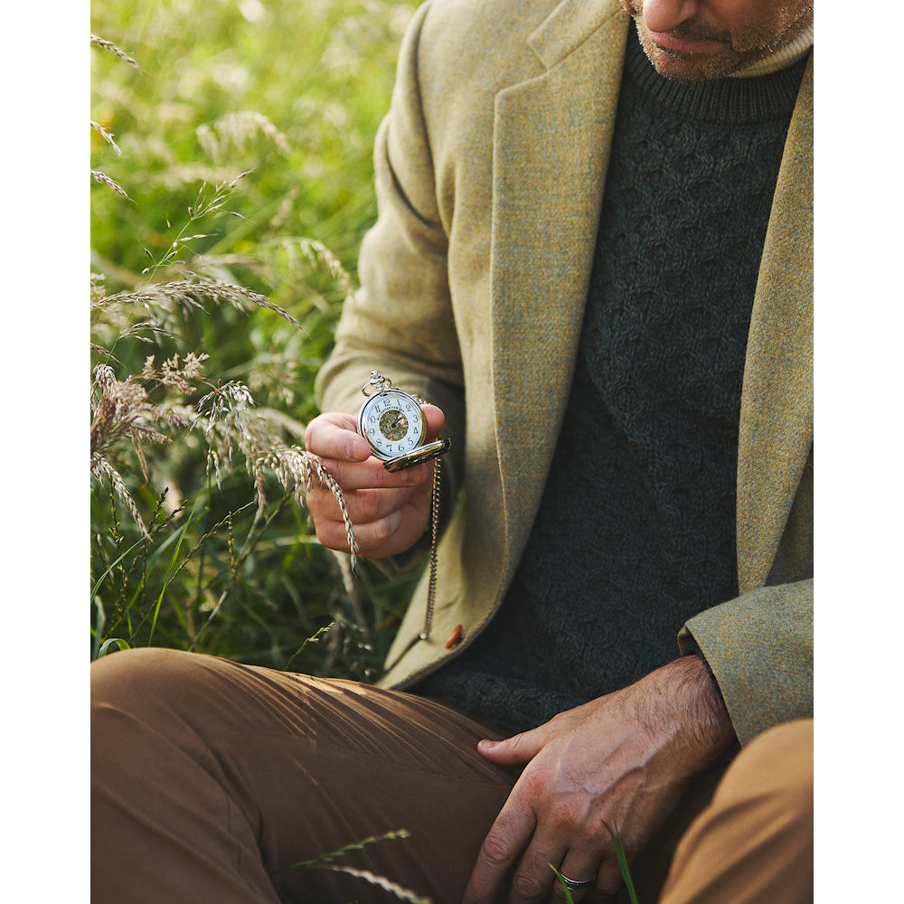 Gents Dad Inscription Pewter Pocket Watch