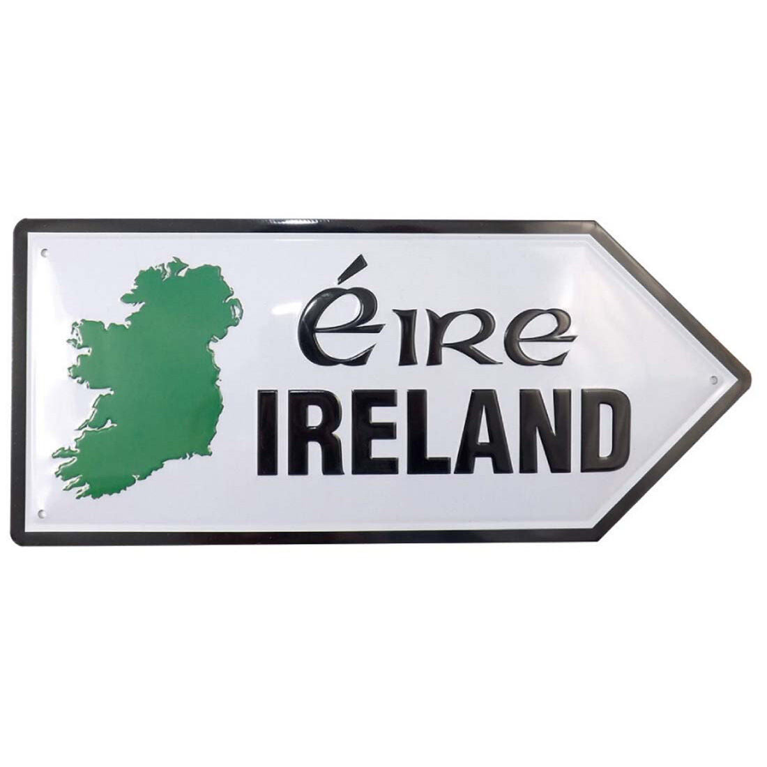 Metal Road Sign With Ireland / Eire & Green Map Of Ireland Design