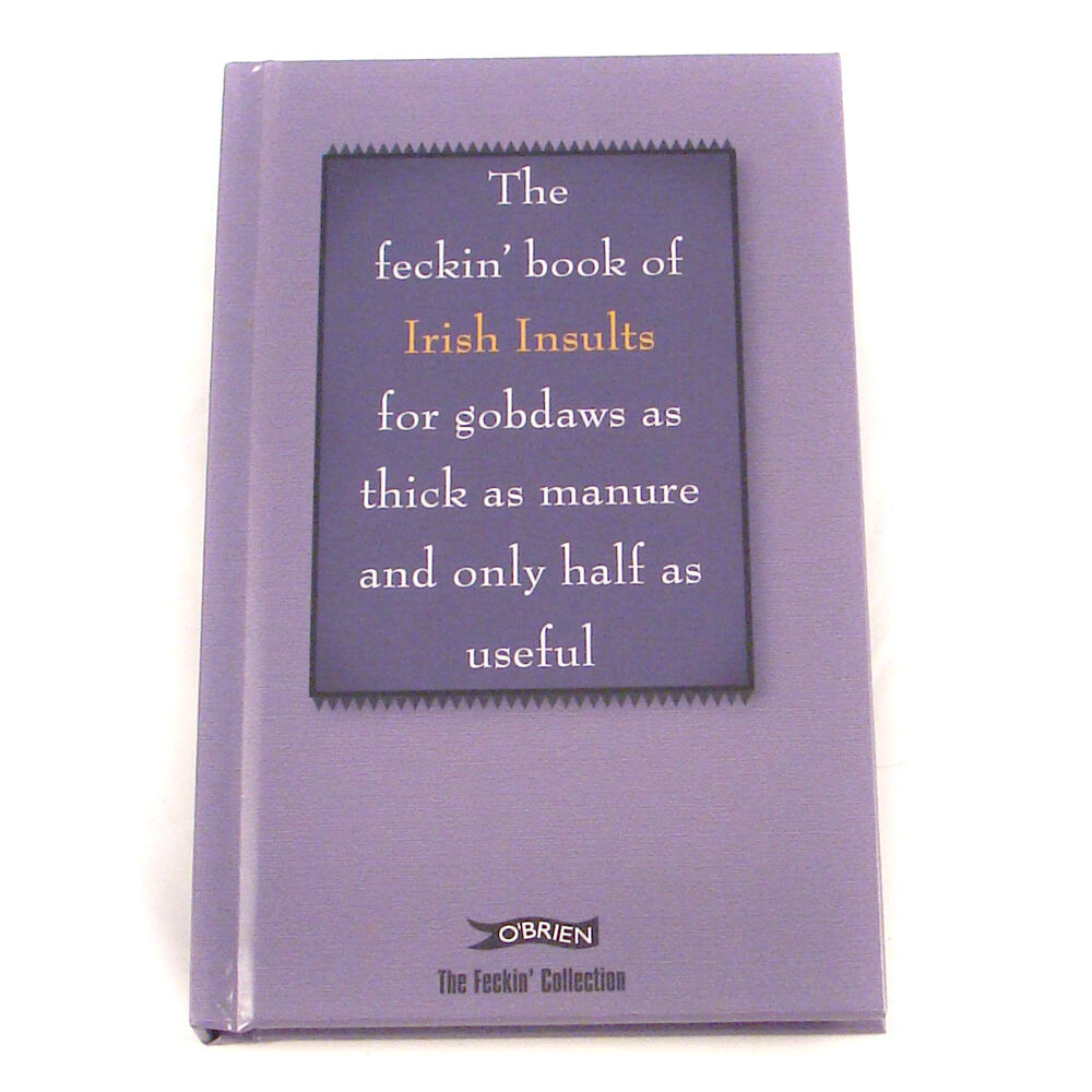 Purple book cover titled The Feckin' Book of Irish Insults from The Feckin Collection