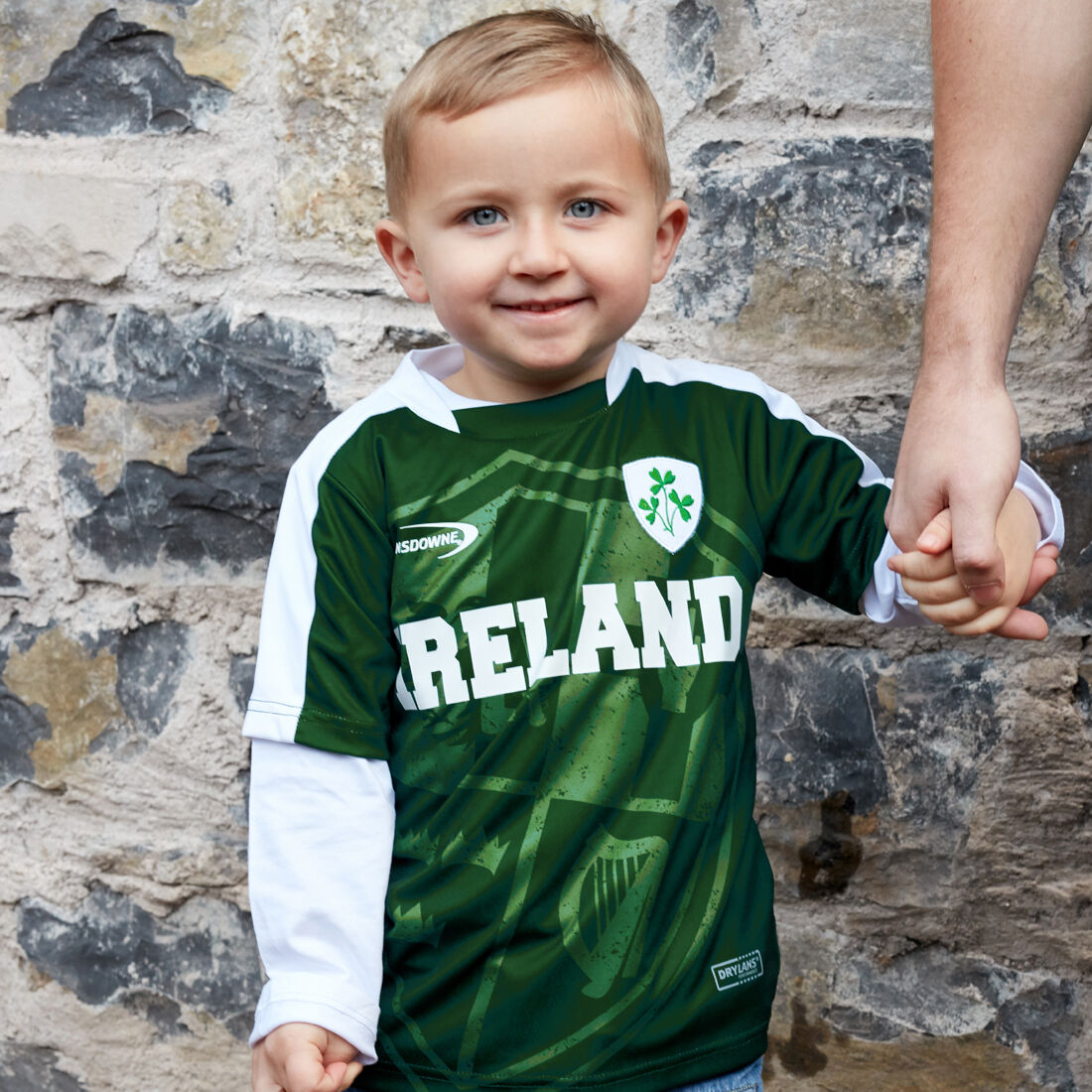 Lansdowne Kid's Ireland Shamrock Sprig Design Performance Top