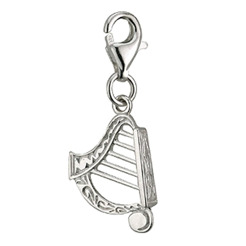 Irish Harp Charm Hallmarked Sterling Silver