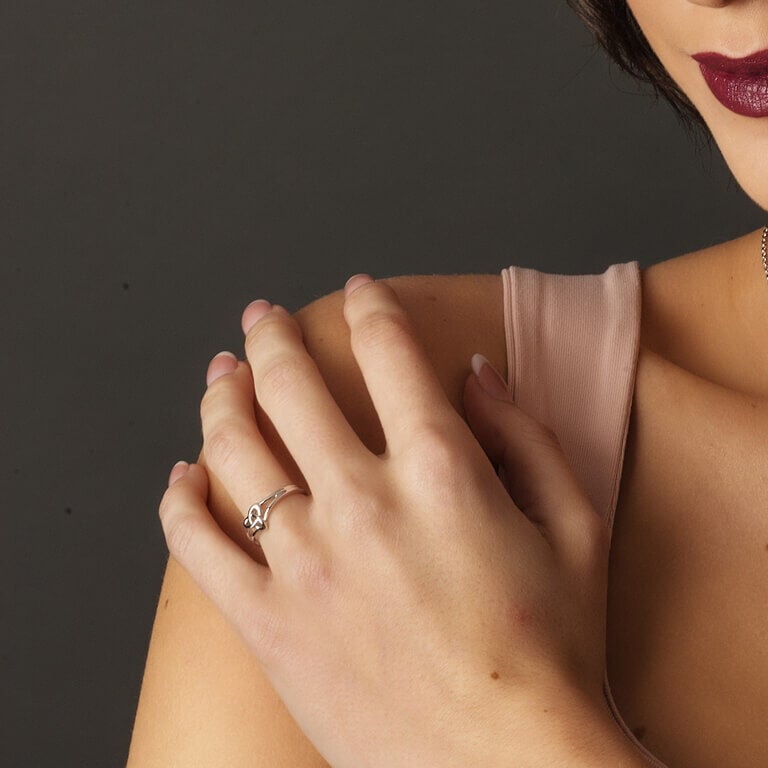 Platinum Plated Trinity Knot Ring